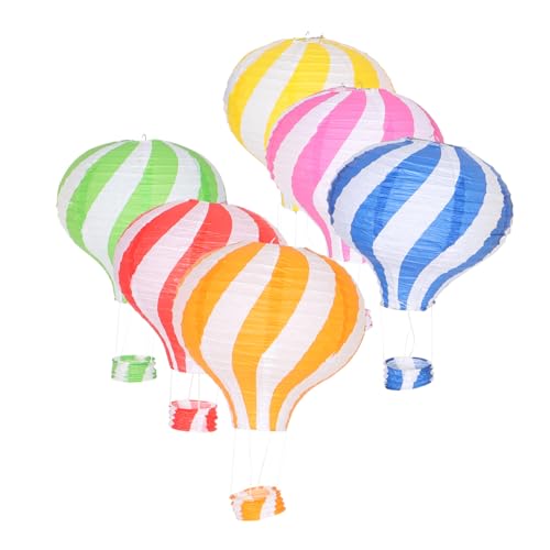 PENIKOKO 6 Stück Chinesische Laternen Dekoration Klassenzimmer Laternen Hängende Heißluftballon Tafelaufsätze Hängende Heißluftballon Dekoration Ballon Heißluftballons Decken von PENIKOKO