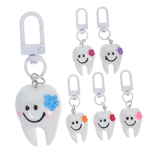 PENIKOKO 6 Stück Schlüsselanhänger Komisch Pop Hoch Schnecke Geburtstag Zähne Zubehör Ornament Süß Dekoration Lächeln Jungs Party Erste Junge Für Mini Männer Schlüsselbund von PENIKOKO