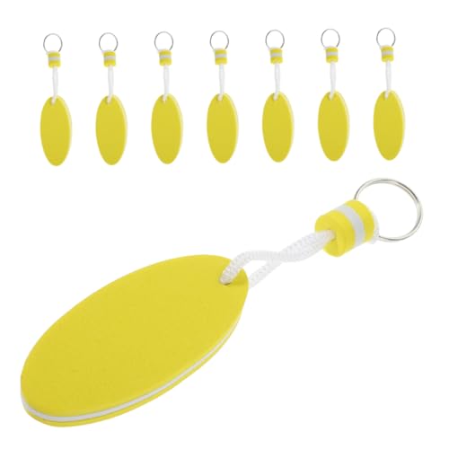 PENIKOKO 8 Stück Teiliges Schwimmender Schlüsselanhänger aus Wasserdichtem Eva Schaumstoff Ergonomisch Ovale Form Hohe Sichtbarkeit Sicherer Schlüsselring für Bootfahren Segeln Kajak von PENIKOKO