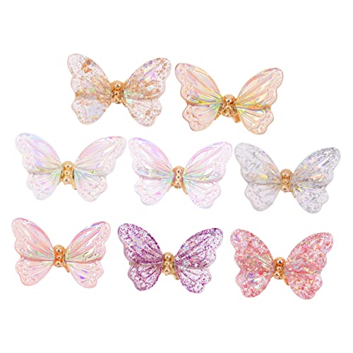 PENIKOKO 8Stücke Schmetterlinge Nageldekorationen Nail Art Charms Für Maniküre Und DIY Nagelkunst Ornamente Für Besondere Anlässe Und Persönliche Projekte von PENIKOKO