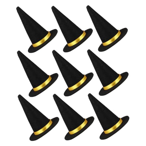 PENIKOKO 9stücke Mini-zaubererhut-dekor Aus Filz Halloween-flaschenverschlüsse Zum Basteln Kleine Hexenhüte Als Party-dekorationen Tischdekorationen Schwarz von PENIKOKO