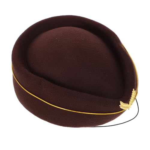 PENIKOKO Airline Attendant Mütze Damen Ergonomisch Sitzende Stewardess Kappe Weiches Material Modischer Beret Hut Für Cosplay Tanz Halloween Party von PENIKOKO