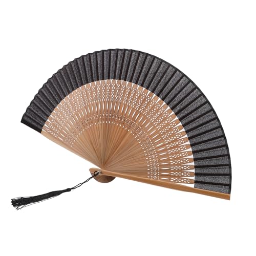 PENIKOKO Antiker Faltbarer Naturholz Handfächer Traditioneller Chinesischer Handheld Fan Leicht und Tragbar Dekorativ für Hochzeiten Tanzen Bühnenauftritte und Wohnraumgestaltung von PENIKOKO