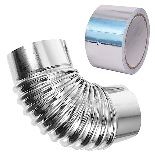 PENIKOKO Edelstahl Schornstein Bogen Ø Kaminrohr Verlängerung Flue Rohrbogen Flexibel Robust Sicher für Holzofen Rauchgasabzug mit Aluminiumfolie Dichtung von PENIKOKO