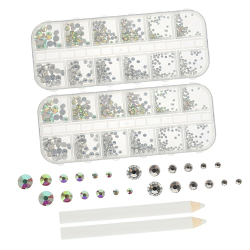 PENIKOKO Fächer Glasschmuck Flache Rückseite Nagelstrasssteine Ab Farbglanz Vielseitig für Nagelkunst Gesichtsschmuck DIY Kunsthandwerk Maniküre Punktierwerkzeug von PENIKOKO