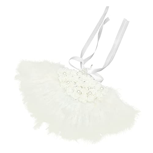 PENIKOKO Faltbarer Brautfächer mit Federn und Blumen Fotorequisit für Hochzeiten und Bühnenaufführungen Handgefertigter Spitzenfächer für Unvergessliche PENIKOKO Faltbarer Brautfächer mit Federn und Blumen Fotorequisit für Hochzeiten und Bühnenaufführungen Handgefertigter Spitzenfächer für Unvergessliche von PENIKOKO