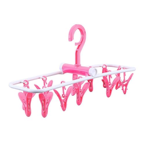 PENIKOKO Faltbarer Wäscheständer mit Starken Clips Winddichtes Aufhängesystem für Unterwäsche Socken und Feine Kleidung Rostfrei Einfach Montierbar für Bad Balkon und Reise Rosa PENIKOKO Faltbarer Wäscheständer mit Starken Clips Winddichtes Aufhängesystem für Unterwäsche Socken und Feine Kleidung Rostfrei Einfach Montierbar für Bad Balkon und Reise Rosa von PENIKOKO