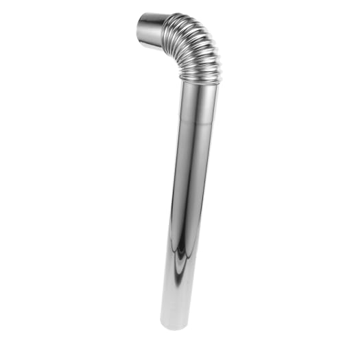 PENIKOKO Flexible Edelstahl Kaminrohr Abgasrohr mit Bogen Hitzebeständig und Robust Metall Rauchrohr für Holzofen Heizung und Kamin Einfache Montage für Haus und Garten von PENIKOKO