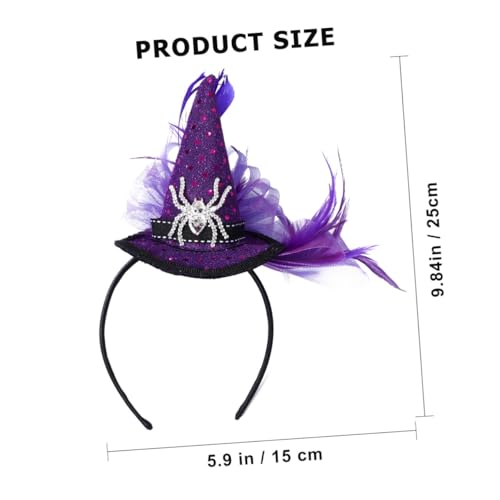 PENIKOKO Halloween Haarreif mit Kreativem Violett Spinnen Hexenhut Design Elastisches Haarband für Mädchen für Kostümpartys und Fasching Auffälliges Partyaccessoire PENIKOKO Halloween Haarreif mit Kreativem Violett Spinnen Hexenhut Design Elastisches Haarband für Mädchen für Kostümpartys und Fasching Auffälliges Partyaccessoire von PENIKOKO