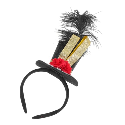 PENIKOKO Hut Stirnband Steampunk-zubehör Teepartyhut Halloween-faszinator Partystirnband Karneval Mini-zylinder-fascinator Tea -party -faszinator Hut Mit Stirnband Schwarz Vlies von PENIKOKO