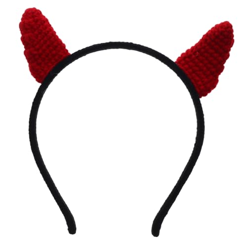 PENIKOKO Kreatives Cosplay Horn Stirnband für Frauen Handgefertigtes Haar Accessoire Rot Partys Hochzeiten und Festivals Flexibles und Sicheres Design für Verschiedene Kopfgrößen von PENIKOKO