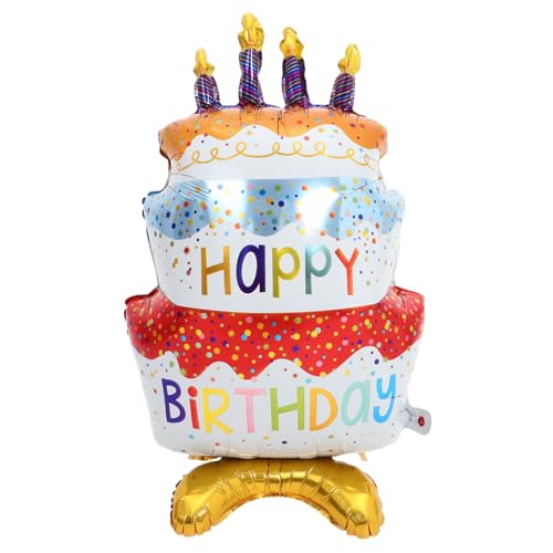 PENIKOKO Kuchen Aluminiumfolienballon Happy Birthday Ballon Kuchenförmiger Ballon Aufblasbare Ballons Stehender Geburtstagskuchenballon Selbststehende Ballons Partyballons Dekorationen PENIKOKO Kuchen Aluminiumfolienballon Happy Birthday Ballon Kuchenförmiger Ballon Aufblasbare Ballons Stehender Geburtstagskuchenballon Selbststehende Ballons Partyballons Dekorationen von PENIKOKO