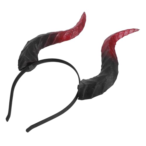 PENIKOKO Leichtes Abnehmbares Bullhorn-haarband Schwarzes und Rotes Halloween-dämonen-kostümzubehör Sanft zu Haaren für Karneval Cosplay Festlichkeiten und Partydekorationen von PENIKOKO