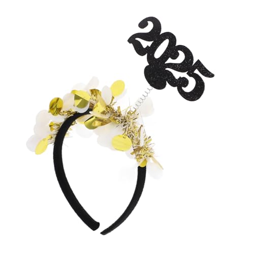 PENIKOKO Neujahr Haarreif Gold Pailletten Kopfschmuck Party Haarband für Silvester Festliche Damen Geburtstag Zubehör PENIKOKO Neujahr Haarreif Gold Pailletten Kopfschmuck Party Haarband für Silvester Festliche Damen Geburtstag Zubehör von PENIKOKO