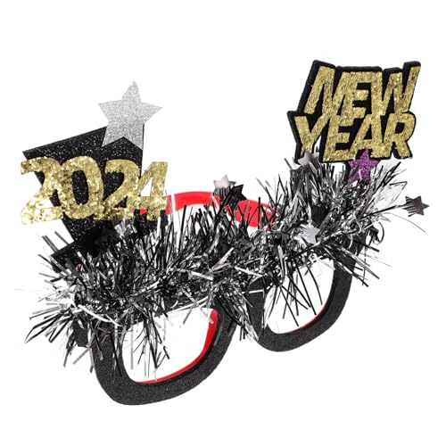 PENIKOKO Neujahrsbrille Partydeko Foto Requisiten Spaßiger Brillenrahmen Kunststoff Vliesstoff Robust für Silvester Feier Jung PENIKOKO Neujahrsbrille Partydeko Foto Requisiten Spaßiger Brillenrahmen Kunststoff Vliesstoff Robust für Silvester Feier Jung von PENIKOKO