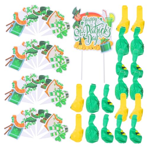 PENIKOKO Patrick's Day Party Dekoration Set Teilig Grünes Kleeblatt Cake Toppers und Luftballons Langlebige Irische Festival Deko für Kuchen und Cupcakes Vielseitig für Familien und PENIKOKO Patrick's Day Party Dekoration Set Teilig Grünes Kleeblatt Cake Toppers und Luftballons Langlebige Irische Festival Deko für Kuchen und Cupcakes Vielseitig für Familien und von PENIKOKO