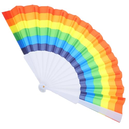 PENIKOKO Portable Regenbogen Fächer Bunter Faltbarer Handfächer aus Kunststoff Langlebiger Pride Fächer für Lgbtq Party Dekoration Praktisches Accessoire für Heiße Sommertage PENIKOKO Portable Regenbogen Fächer Bunter Faltbarer Handfächer aus Kunststoff Langlebiger Pride Fächer für Lgbtq Party Dekoration Praktisches Accessoire für Heiße Sommertage von PENIKOKO