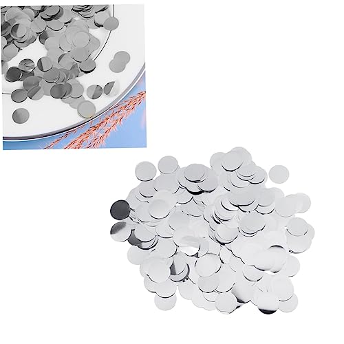 PENIKOKO Runde Silberne Konfetti Aluminiumfolie für Tischdeko Ballonfüllung und Partybedarf für Geburtstagsfeiern Hochzeiten und Feste von PENIKOKO