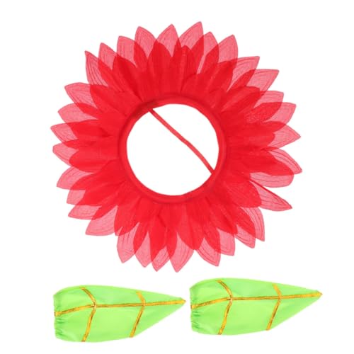 PENIKOKO Sonnenblumen Kopfmaske Cosplay Kostüm mit Handschuhen Weiches Hautfreundliches Material Lustiges Partyaccessoire für Kindergarten Sportfest von PENIKOKO