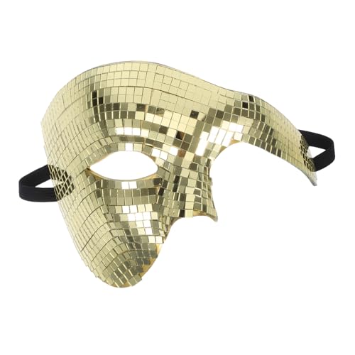 PENIKOKO Spiegelnde Disco Halbgesichtsmaske mit Reflektierender Oberfläche Atmungsaktivem Material und Leichtem Design Geeignet für Halloween Maskenball Karneval Tanz und von PENIKOKO