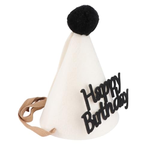 PENIKOKO Thickened Weißer Geburtstagshut aus Filz mit Pompon Partyhut für Erwachsene Einfach Anzuziehen Bequemer Geburtstagskappen Partydekoration PENIKOKO Thickened Weißer Geburtstagshut aus Filz mit Pompon Partyhut für Erwachsene Einfach Anzuziehen Bequemer Geburtstagskappen Partydekoration von PENIKOKO