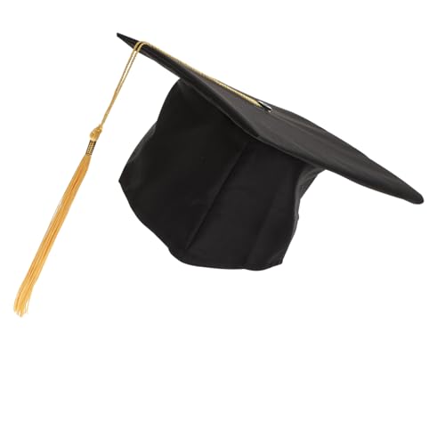 PENIKOKO Verstellbarer Abschluss Hut für Erwachsene mit Schwarzer Polyester Kappe und Gelber Quaste Verstellbares Brett Geeignet für College Abschlussfeiern Kostüme und Festliche Anlässe von PENIKOKO