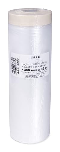 PENNELLIFICIO 2000 | Polyethylen-Rolle mit Klebeband, Abdeckset, Wandschutz, Wandschutz, Sockelleisten, Möbel, Abdeckplane, Größe 140 cm x 33 m – Made in Italy PENNELLIFICIO 2000 | Polyethylen-Rolle mit Klebeband, Abdeckset, Wandschutz, Wandschutz, Sockelleisten, Möbel, Abdeckplane, Größe 140 cm x 33 m – Made in Italy von PENNELLIFICIO