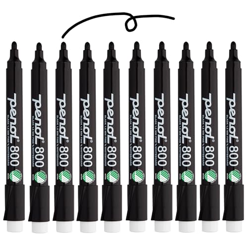 PENOL of Scandinavia - Whiteboard Marker (Schwarz, 10 pieces (Pack of 1) - 1.5 mm) von PENOL