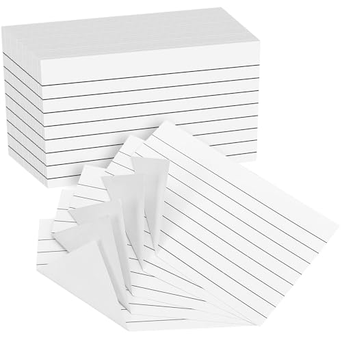 300 Stück linierte Karteikarten - Weiße linierte Lernkarten 5x3 Zoll [127x77mm] - Studienkarten, Notizkarten für Büro, Schule, Zuhause, Lernen, Dokumentation - PAP06WH300 von PENPRIS