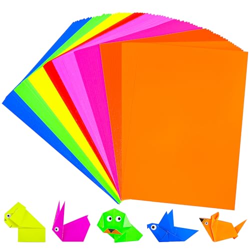 80 Blatt fluoreszierendes farbiges Cardstock - 8 Farben Kunsthandwerk Konstruktionspapier, A4 Größe 65lb/180gsm helles Farbkartenpapier für Drucker, Kartenherstellung, Einladungen, Scrapbooking PAC07 von PENPRIS