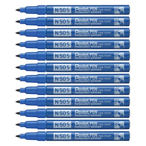 Pentel n50s Rundspitze permanent marker – Blau (12 Stück) von Pentel