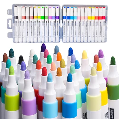 PENTRISTA Acrylstifte für Steine Wasserfest, 24 Farben Acrylfarben Set, Acrylstifte Wasserfest, Steine Bemalen Stifte, Permanent Acrylic Paint Marker Kit, Bemalen Holz Deko Ostereier Ostern Basteln PENTRISTA Acrylstifte für Steine Wasserfest, 24 Farben Acrylfarben Set, Acrylstifte Wasserfest, Steine Bemalen Stifte, Permanent Acrylic Paint Marker Kit, Bemalen Holz Deko Ostereier Ostern Basteln von PENTRISTA