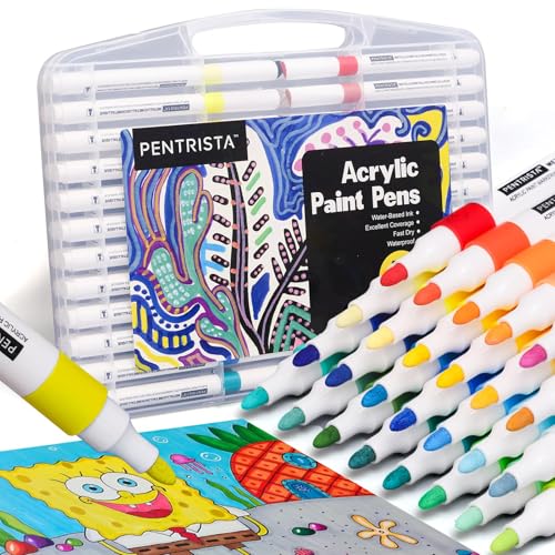 PENTRISTA Acrylstifte für Wasserfest, 48 Farben Stifte Steine Bemalen Wasserfest, Steine Bemalen Stifte für Glas, Holz, Keramik, Leinwand, Basteln und Weihnachten Acrylic Paint Marker Kit PENTRISTA Acrylstifte für Wasserfest, 48 Farben Stifte Steine Bemalen Wasserfest, Steine Bemalen Stifte für Glas, Holz, Keramik, Leinwand, Basteln und Weihnachten Acrylic Paint Marker Kit von PENTRISTA