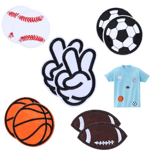 10 Stück Flicken Zum Aufbügeln Sports Iron On Patches bestickte Aufnäher Sportball Logo Patches Aufnäher Fussball Backpack Patches For Boys Bügelflicken für Kinder für Jacken Jeans Hosen Rucksäcke 10 Stück Flicken Zum Aufbügeln Sports Iron On Patches bestickte Aufnäher Sportball Logo Patches Aufnäher Fussball Backpack Patches For Boys Bügelflicken für Kinder für Jacken Jeans Hosen Rucksäcke von PEOVLVN