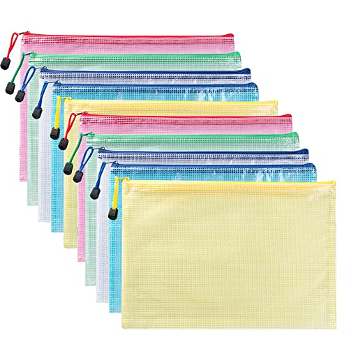PEPAXON Dokumententasche A4 Wasserdicht Mesh Zipper Taschen mit Reißverschluss Mesh Kunststoff Taschen für Büromaterial, Reisespeicher, Kosmetika, Hausaufgaben 10St PEPAXON Dokumententasche A4 Wasserdicht Mesh Zipper Taschen mit Reißverschluss Mesh Kunststoff Taschen für Büromaterial, Reisespeicher, Kosmetika, Hausaufgaben 10St von PEPAXON
