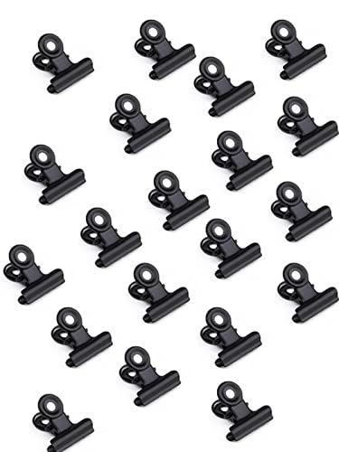 PEPAXON Kleine Bulldogge Büroklammern Metall klammern Schwarz Metal Bulldog Clips Aktenclips Büroklammern Binder Clamps 22 mm / 31 mm / 38 mm / 50 mm / 63 mm / 75 mm (22mm-20 Stück) von PEPAXON