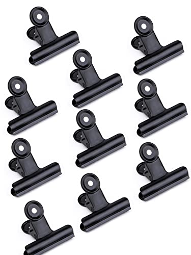PEPAXON Kleine Bulldogge Büroklammern Metall klammern Schwarz Metal Bulldog Clips Aktenclips Büroklammern Binder Clamps 75 mm (75mm-10 Stück) von PEPAXON