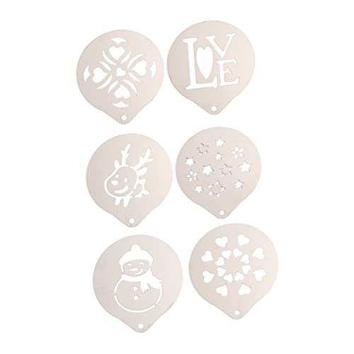 PEPLAYTAL 1 Satz 6 Stück Milchspray-vorlage Kaffee-schablonenvorlage Lustige Kaffeeschablonen Cappuccino-kunstvorlagen Kaffeedekorationsschablone Kaffee-kunst-schablonen Latte Silver PEPLAYTAL 1 Satz 6 Stück Milchspray-vorlage Kaffee-schablonenvorlage Lustige Kaffeeschablonen Cappuccino-kunstvorlagen Kaffeedekorationsschablone Kaffee-kunst-schablonen Latte Silver von PEPLAYTAL