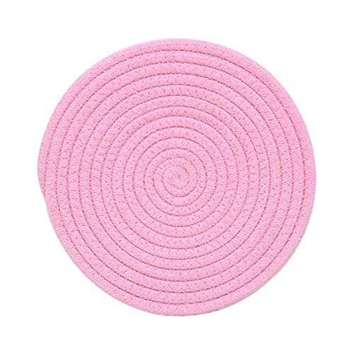 PEPLAYTAL 1 Stück Baumwoll- Und Leinenmatte Gewebte Untersetzer Baumwolle Runde Matten Für Den Tisch Runde Tassenmatte Hochzeit Untersetzer Aus Baumwollgarn Rosa PEPLAYTAL 1 Stück Baumwoll- Und Leinenmatte Gewebte Untersetzer Baumwolle Runde Matten Für Den Tisch Runde Tassenmatte Hochzeit Untersetzer Aus Baumwollgarn Rosa von PEPLAYTAL