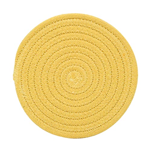 PEPLAYTAL 1 Stück Wärmedämmkissen aus Baumwolle Bierdeckel Makramee runden Untersetzer aus Baumwollgarn Faden Gelb Cup Coaster Cup-Isolierkissen gewebter Untersetzer Yellow PEPLAYTAL 1 Stück Wärmedämmkissen aus Baumwolle Bierdeckel Makramee runden Untersetzer aus Baumwollgarn Faden Gelb Cup Coaster Cup-Isolierkissen gewebter Untersetzer Yellow von PEPLAYTAL