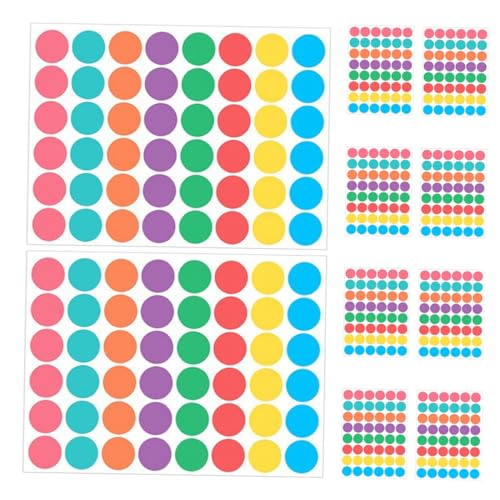 PEPLAYTAL 10 Blatt Runde Blanko Aufkleber Selbstklebend Dekorative Punkte Sticker Wiederablösbar Vielseitig Einsetzbar für Beschriftung und Markierung Glas Holz Kunststoff Metall von PEPLAYTAL