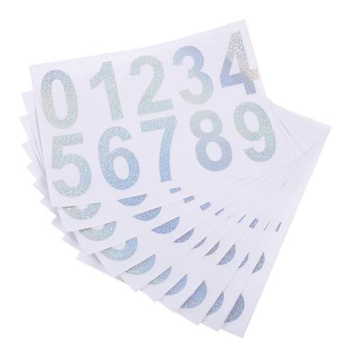 PEPLAYTAL 10 Sets Garagennummernschild Hausnummern Für Adressaufkleber Reflektierende Adressnummern Selbstklebende Nummernetiketten Klebenummern Für Mülleimer Klebenummern Für von PEPLAYTAL