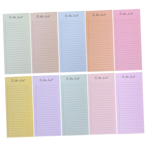 PEPLAYTAL 10 Stück Macaron Haftnotizen pro Block Klebende To do Liste Notizblöcke Wiederverwendbar Stark Haftend Für Einkaufsliste Schulbedarf Organizer Planer von PEPLAYTAL