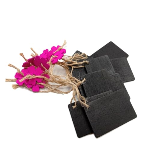 PEPLAYTAL 10 Stück Teiliges Kleine Hängende Kreidetafeln mit Juteseil Rechteckige Holzschilder in Rot mit Blumenmuster Dekoratives Willkommensschild für Wand Tür Möbel DIY Home Decor von PEPLAYTAL