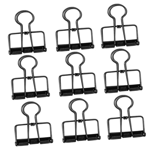 PEPLAYTAL 10 Stück Teiliges Metall Foldback Clips Schwarz Starke Büroklammern für Papier und Dokumente Vielseitige Binder Clips für Bürobedarf Schule und Zuhause Praktische von PEPLAYTAL