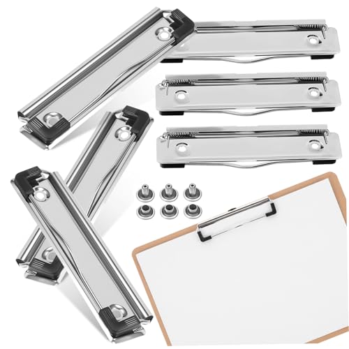 PEPLAYTAL 10 Stück Teiliges Metall Klemmbrett Clip mit Nägeln Multifunktionale Dokumentenklammern Rutschfeste Gummiecken für Sicheren Halt für Büro Schule und Aktenorganisation von PEPLAYTAL