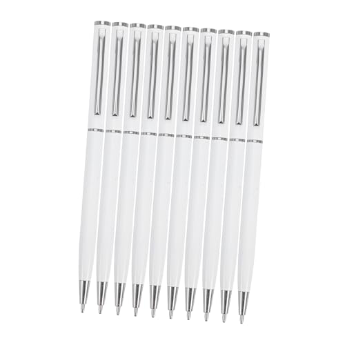 PEPLAYTAL 10 Stück Teiliges Metall Kugelschreiber Drehbar Robuster Kugelschreiber Für Büro Geschäft Student Schwarze Komfortabel Schreibgerät Design von PEPLAYTAL