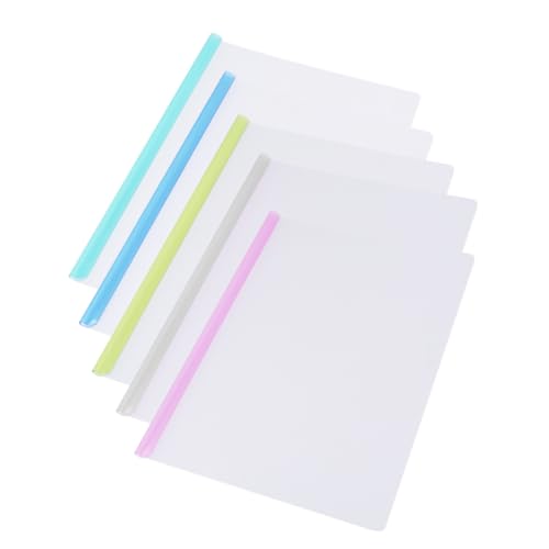 PEPLAYTAL 10 Stück Teiliges Schiebebalken Ordner aus Transparentem Kunststoff Rutschfester Halter für Dokumente Farbige Schiebebalken Flexibler Organizer für Büro Schule und Zuhause von PEPLAYTAL