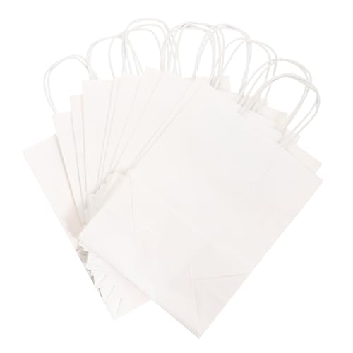 PEPLAYTAL 10 Stück Teiliges Weiße Kraftpapiertüten mit Tragegriff Stabile Takeaway Food Carrier Papiertüten Geeignet für Gebäck Snacks Outdoor Picknick und Geschenkverpackung PEPLAYTAL 10 Stück Teiliges Weiße Kraftpapiertüten mit Tragegriff Stabile Takeaway Food Carrier Papiertüten Geeignet für Gebäck Snacks Outdoor Picknick und Geschenkverpackung von PEPLAYTAL