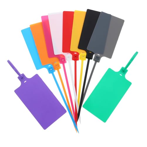 PEPLAYTAL 100 Stück Bunte Kunststoff Versandetiketten mit Beschriftungsfläche für Gepäck Kabel Logistik Vielseitige Anhänger zur Einfachen Warenkennzeichnung von PEPLAYTAL